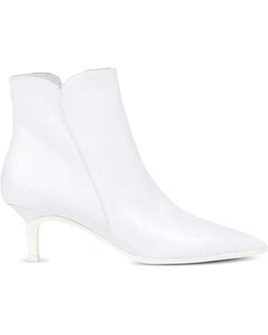Gianvito Rossi Botines Landon Con Puntera En Punta - Blanco