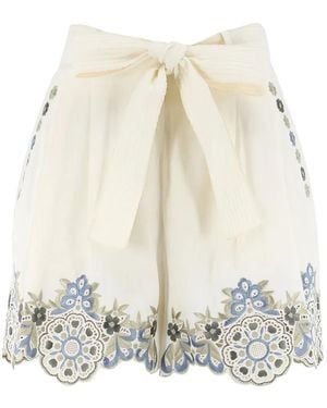 CHRISTY LYNN Charlize Shorts Mit Stickerei - Weiß