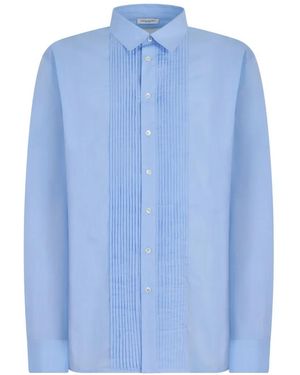 Paolo Pecora Pleated-Bib Shirt - Blue