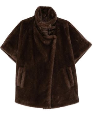 Marina Rinaldi Zenit Buttoned Funnel-Neck Coat - Black