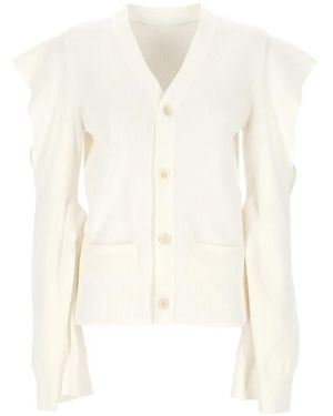 Sacai Ruffled Cardigan - White