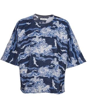 Henrik Vibskov T-Shirt mit Landschafts-Print - Blau