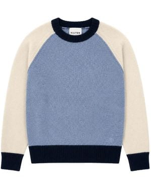 Kujten Colour-Block Raglan-Sleeve Sweater - Blue
