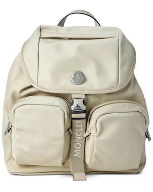 Moncler Trick Buckle Logo Backpack - White
