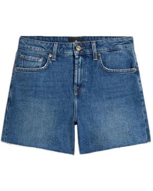 7 For All Mankind Monroe Frayed Shorts - Blue