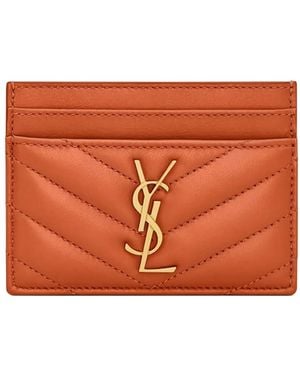 Saint Laurent Cassandre Leather Wallet - オレンジ
