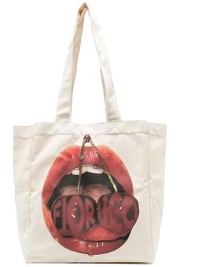 Fiorucci Graphic-Printed Tote Bag - Pink