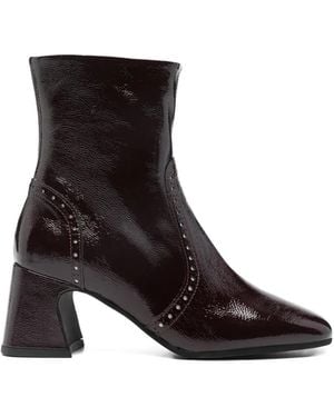 Evaluna Studded-Details Block-Heel Boots - Black