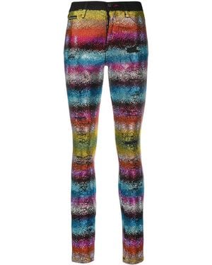 Philipp Plein Rainbow Crystal Jeans - Blue