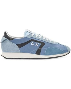 Sun 68 Suede-Panelled Sneakers - Blue