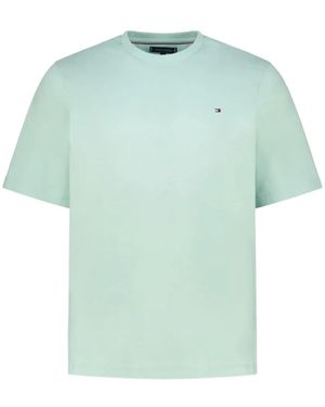 Tommy Hilfiger Flag Embroidery Crew-Neck T-Shirt - Blue