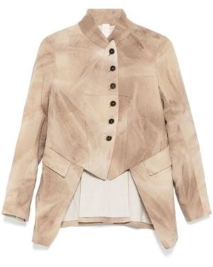 Forme D'expression Distressed Off-Centre Blazer - Natural
