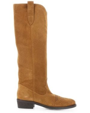 Via Roma 15 Bottes En Daim À Bout Rond - Brown
