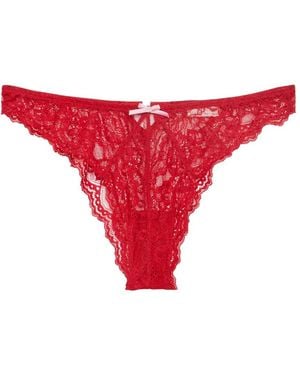 Fleur du Mal Bianca Bow-Detail Briefs - Red