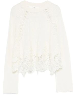 Ermanno Scervino レーストリム セーター - ホワイト