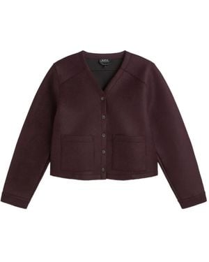 A.P.C. Cárdigan con bolsillos de parche - Rojo