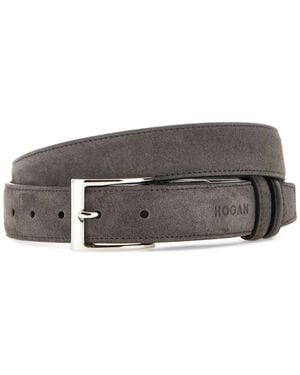 Hogan Logo Buckle Belt - Gray