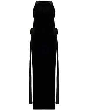 Self-Portrait Bead-Embellished Velvet Dress - Black