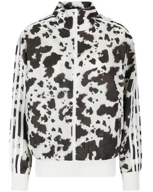 adidas Animal-Print Zip-Up Sweatshirt - White