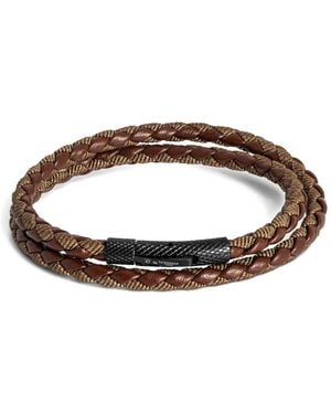 Tateossian Chelsea Braided Double-Wrap Bracelet - Brown
