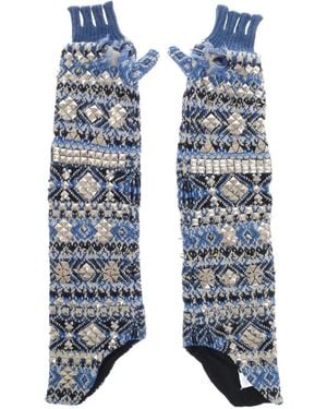 Maison Margiela Fingerless Studded Gloves - Blue