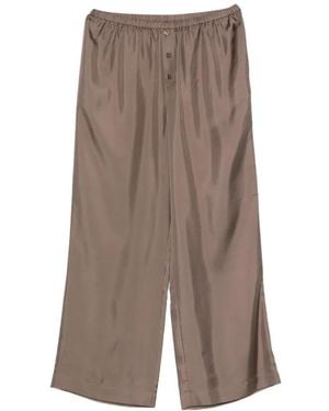 Rohe Button-Detail Silk Pants - Brown