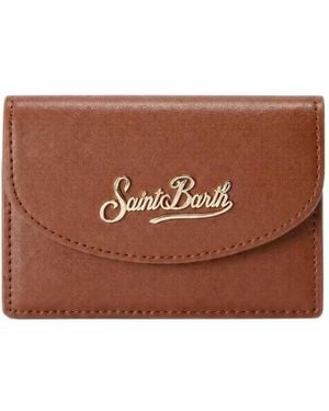 MC2 Saint Barth Kartenetui Aus Leder Mit Logo-Print - Braun