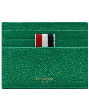 Thom Browne Pebble-Leather Cardholder - Green