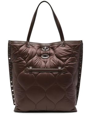 Zanellato A' Spasso Quilted Stud-Embellished Tote Bag - Brown