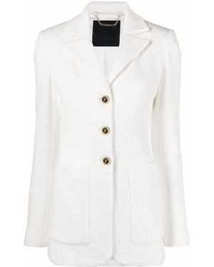 Philipp Plein Single-Breasted Cotton Blazer - White