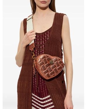 Kurt Geiger Kensington quilted heart cross body bag - Rojo