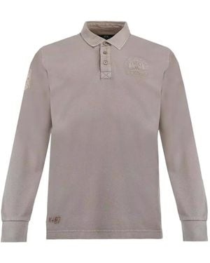 La Martina Byron Buttoned Long-Sleeve Polo Shirt - Grey