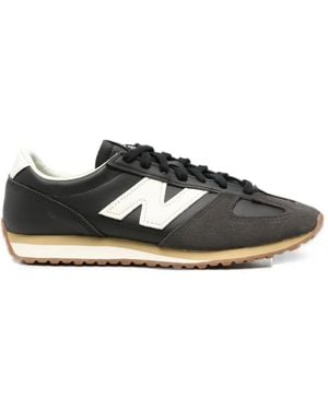 New Balance Logo-Patch Paneled Sneakers - Black