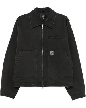 Represent Worker Distressed-Effect Denim Jacket - Black