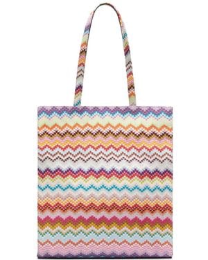 Missoni Chevron Shoulder Bag - White