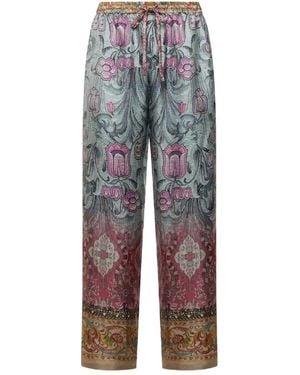 Pierre Louis Mascia Hose mit Blumenprint - Blau
