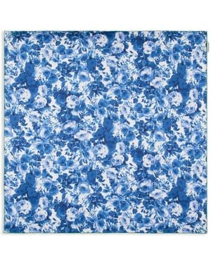 Bally Floral-Print Scarf - Blue