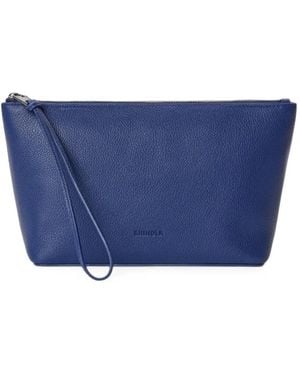 Shinola Estuche De Maquillaje De Piel Texturizada - Azul