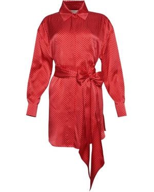Alexandre Vauthier Polka-Dot Tie Mini Dress - Red