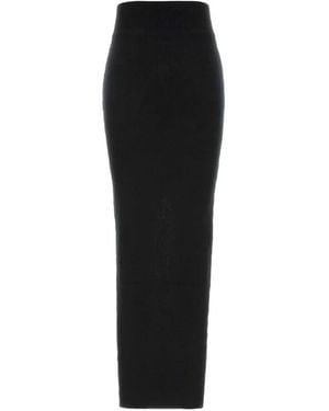 Rick Owens Gerippter Maxirock Mit Schlitz - Schwarz