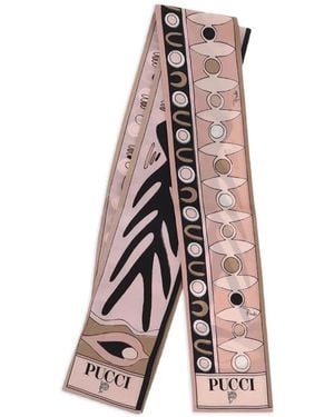 PUCCI Fular De Sarga Y Seda Con Estampado Angoli Soleil - Blanco