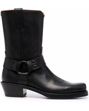 Buttero Embroidered Ankle Boots - Black