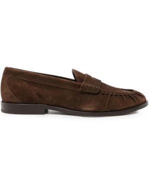 VINNY'S Suede Penny Loafers - Brown