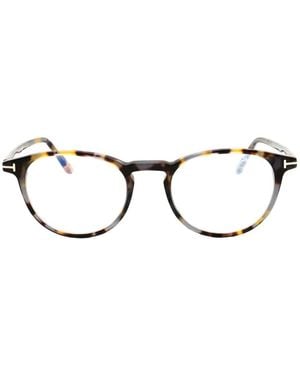 Tom Ford Tortoiseshell-Effect Round-Frame Glasses - Brown