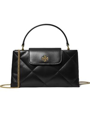 Tory Burch Bolso Kira Mini Con Acolchado De Rombos - Negro