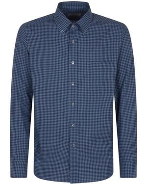 Canali チェック シャツ - ブルー