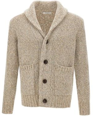 Kangra Shawl-Collar Textured Cardigan - Natural