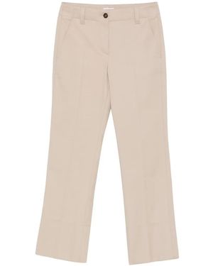 Brunello Cucinelli Pressed-Crease Straight-Leg Pants - White