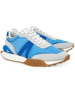 Lacoste L-Spin Deluxe Panelled Lace-Up Leather Trainers - Blue