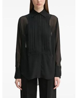 A.L.C. Blusa Plissettata Semi Trasparente - Nero